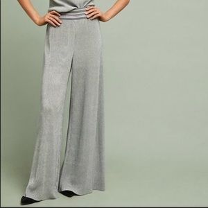 Ett twa anthropologie silver wide leg holiday pant